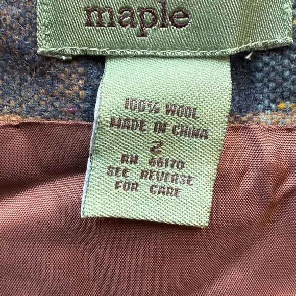 Maple Anthropologie Maple Womens Small S 2 Check Wool Jumper Dress Strapless - Picture 6 of 9